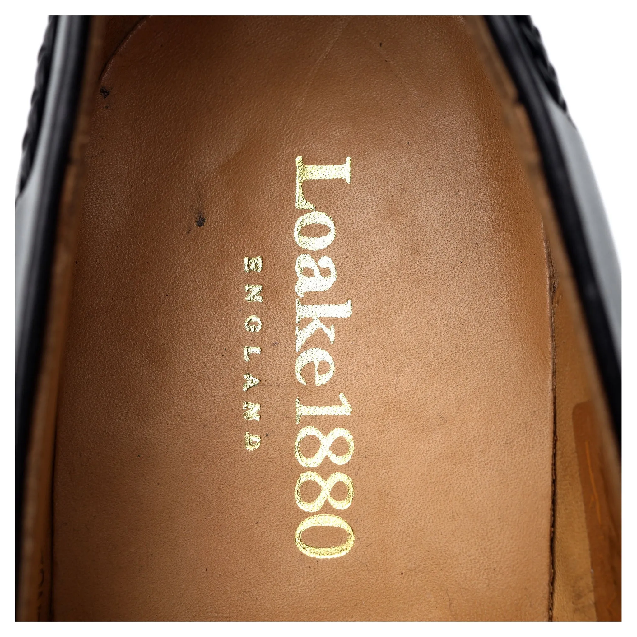 1880 'Temple' Black Leather Tassel Loafers UK 8 F