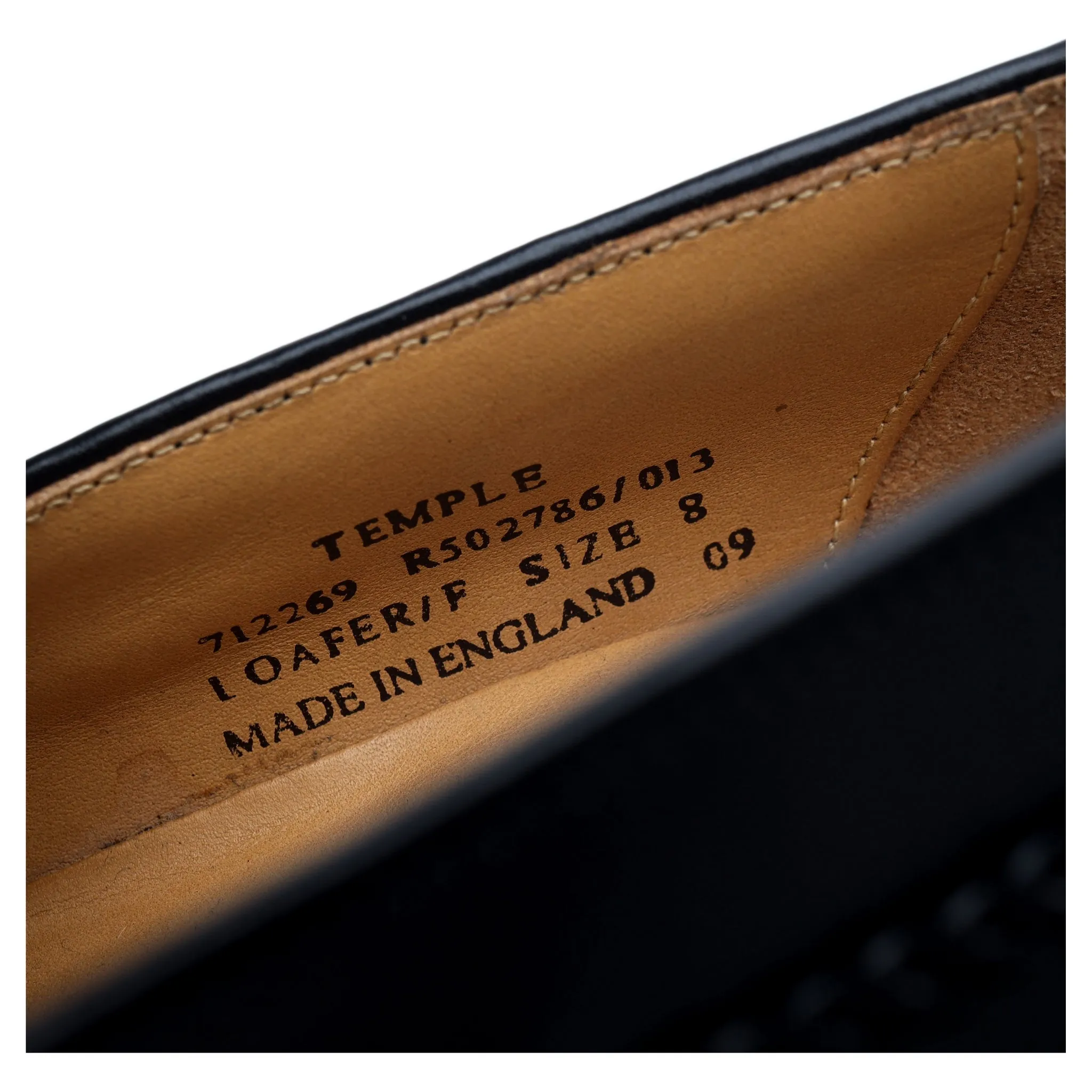 1880 'Temple' Black Leather Tassel Loafers UK 8 F