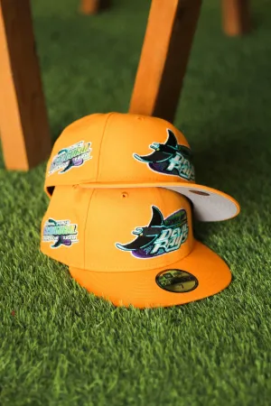 1998 TAMPA BAY RAYS TANGO ORANGE FITTED W/ GREY UNDER VISOR