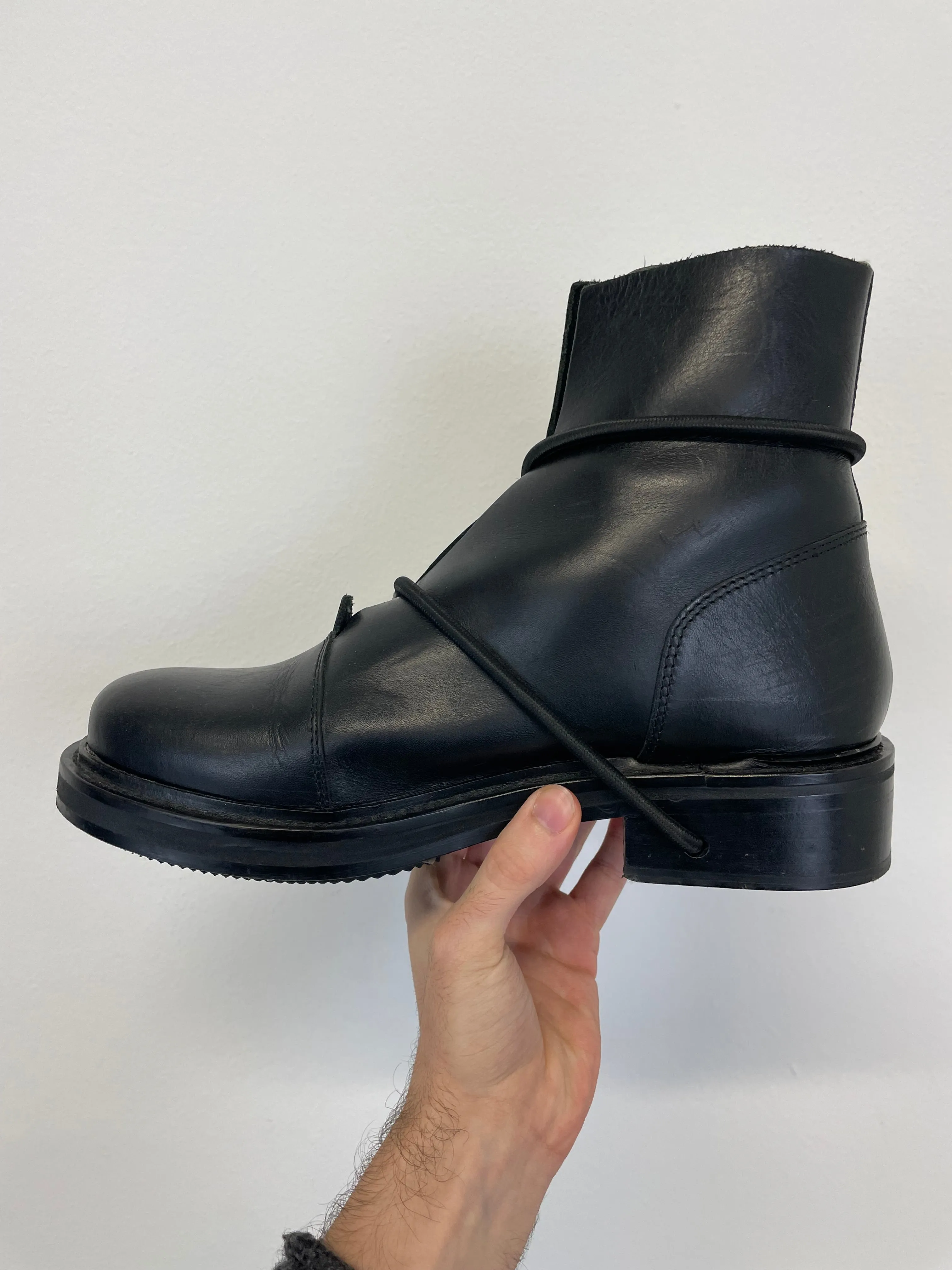 2000s Dirk Bikkembergs NFS SAMPLE cord trough heel boots