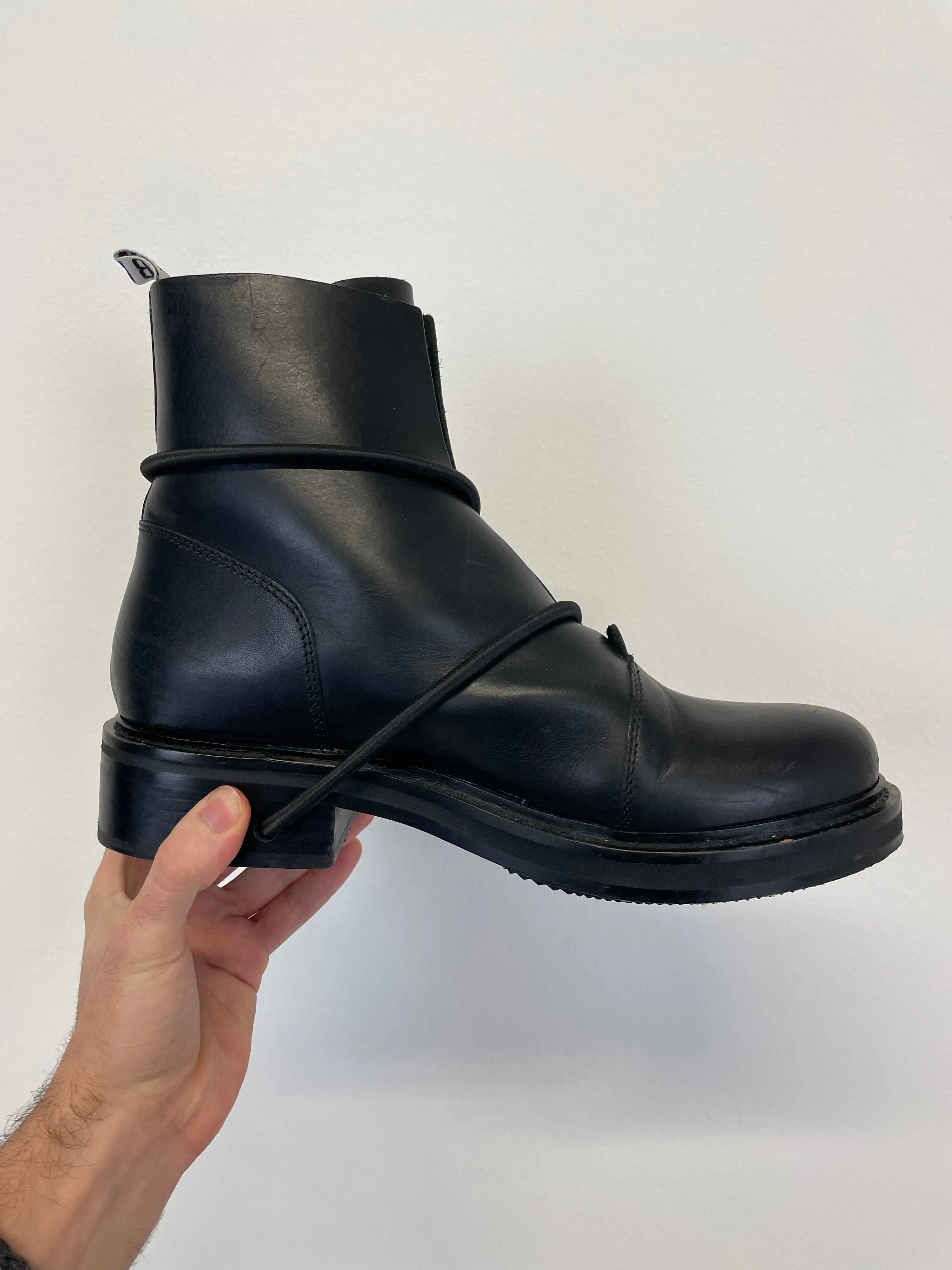 2000s Dirk Bikkembergs NFS SAMPLE cord trough heel boots