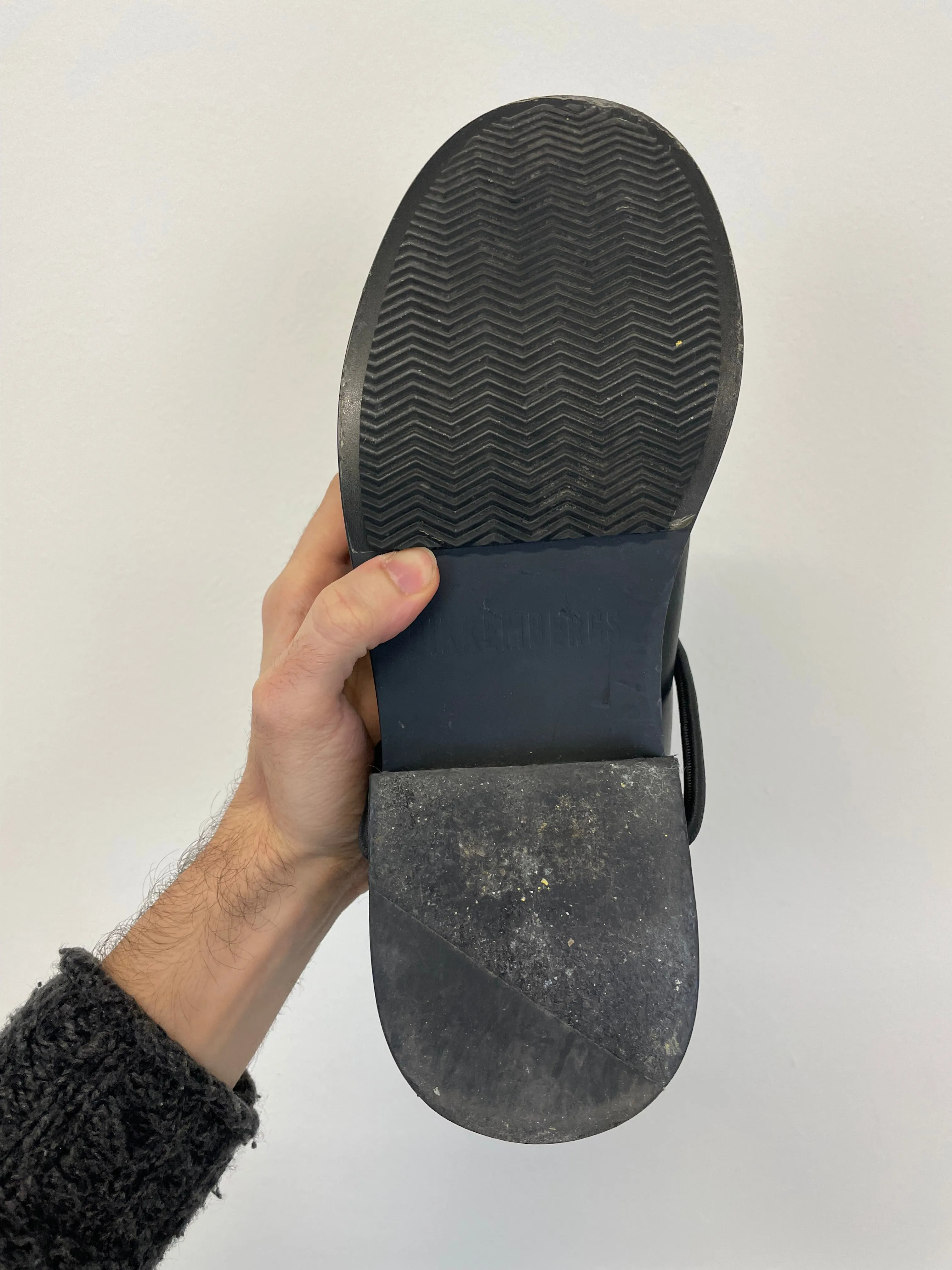 2000s Dirk Bikkembergs NFS SAMPLE cord trough heel boots