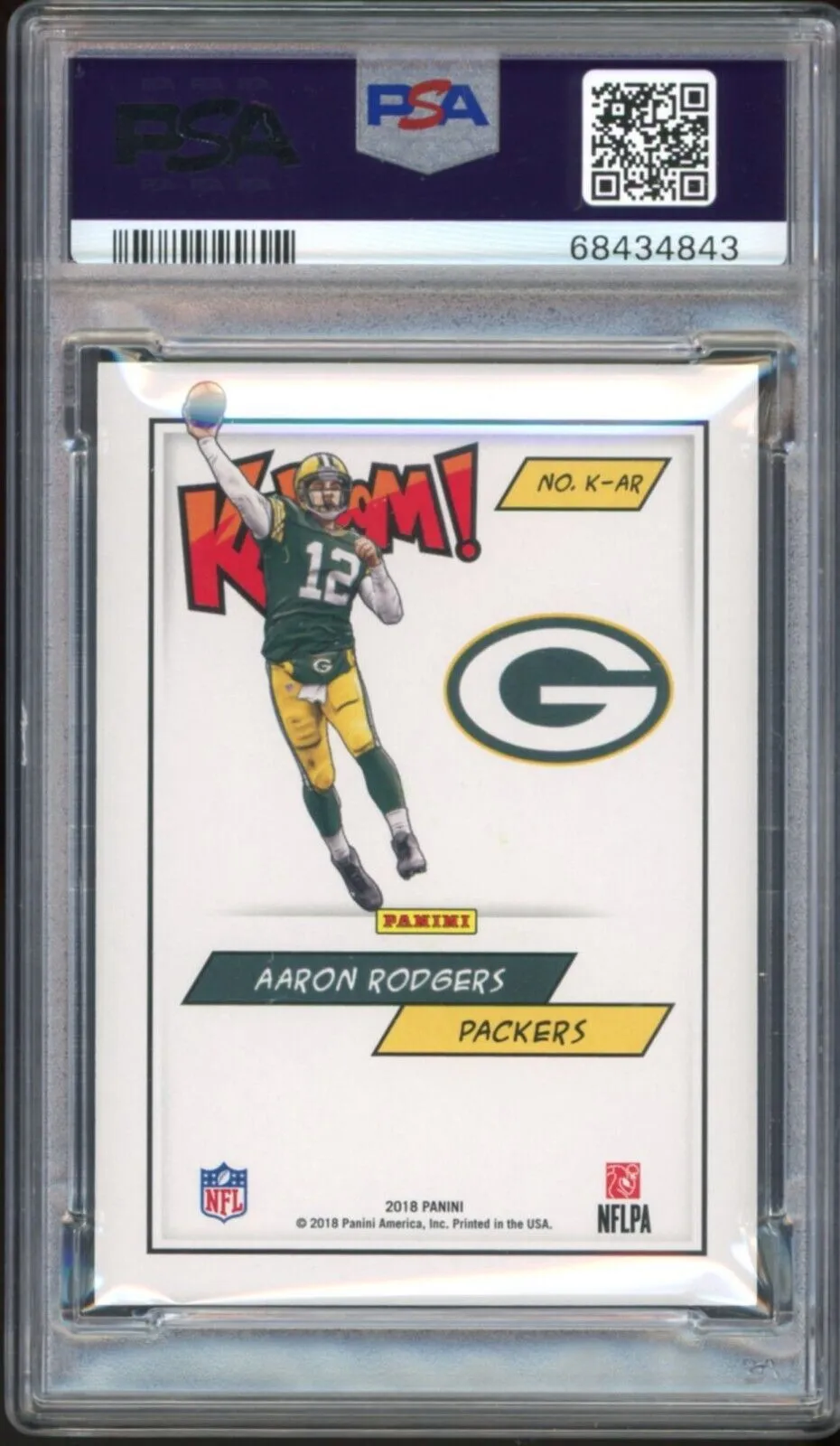 2018 Panini KABOOM! SSP #AR Aaron Rodgers On Card PSA/DNA Authentic Auto 10