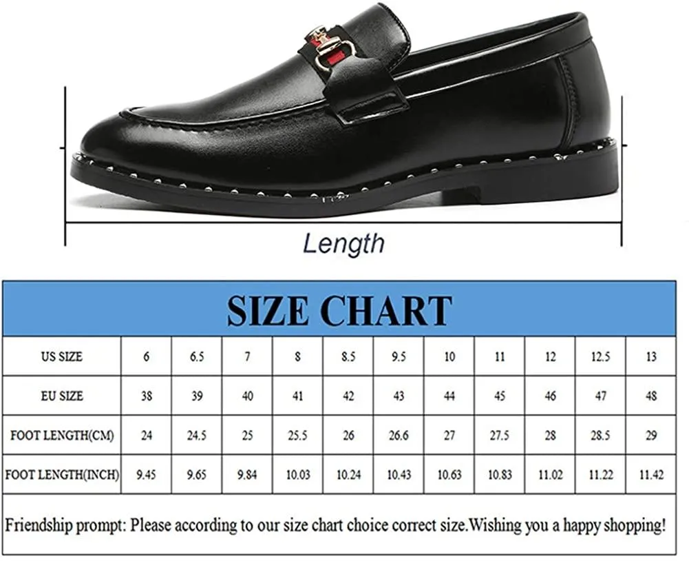 Black Penny Loafers for Men, Soft Fabric Leather Stylish Metal Buckle Mens Loafers, Classic Pointed Toe Dress Shoes &amp; Driving Shoes for Men