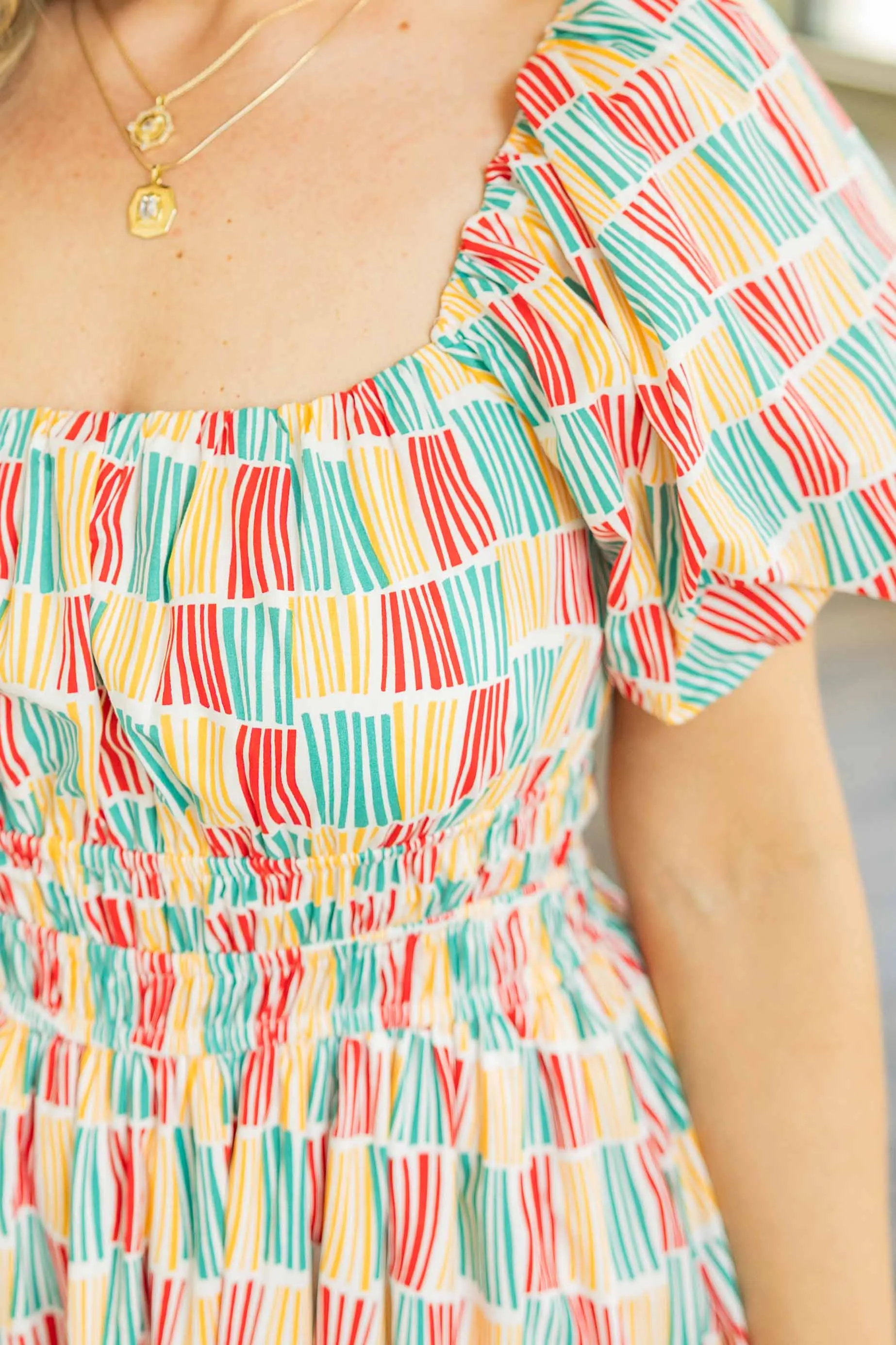 BLAIR EMPIRE-SMOCKED PULLOVER MIDI DRESS