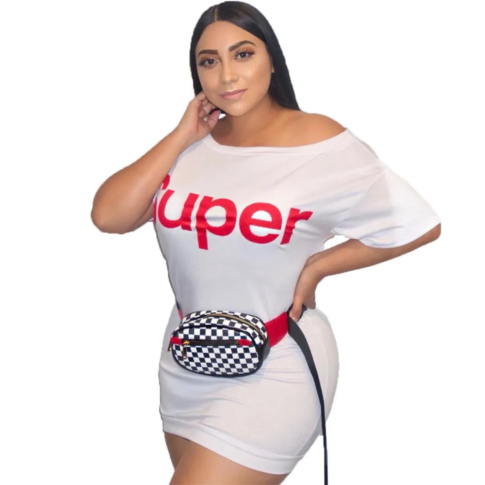 Bold Statement Off-Shoulder Graphic Mini Dress for Effortless Chic Style