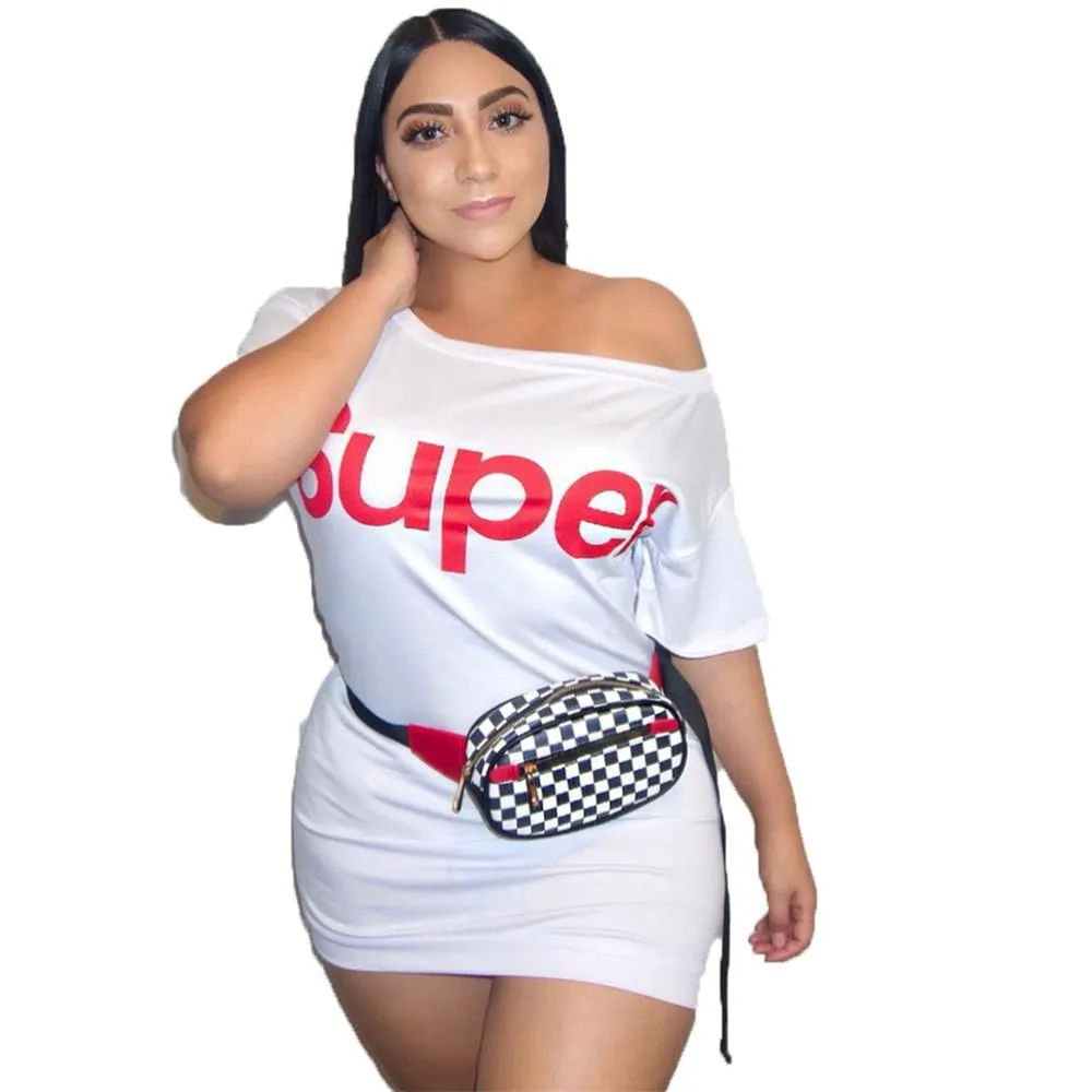 Bold Statement Off-Shoulder Graphic Mini Dress for Effortless Chic Style