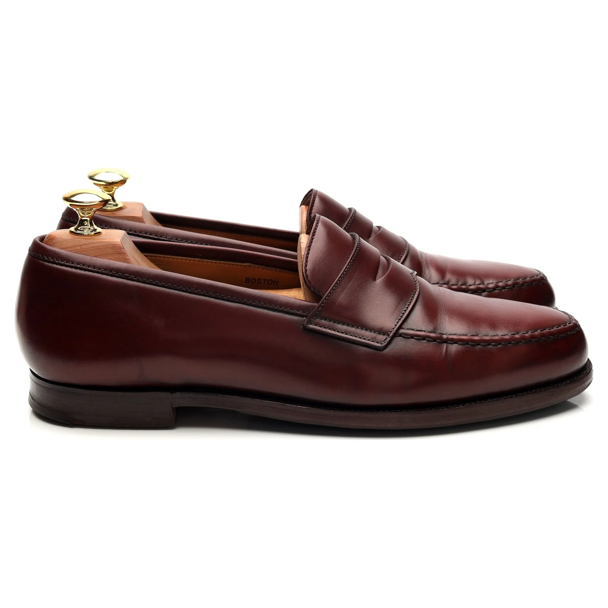'Boston' Burgundy Leather Loafers UK 8 E