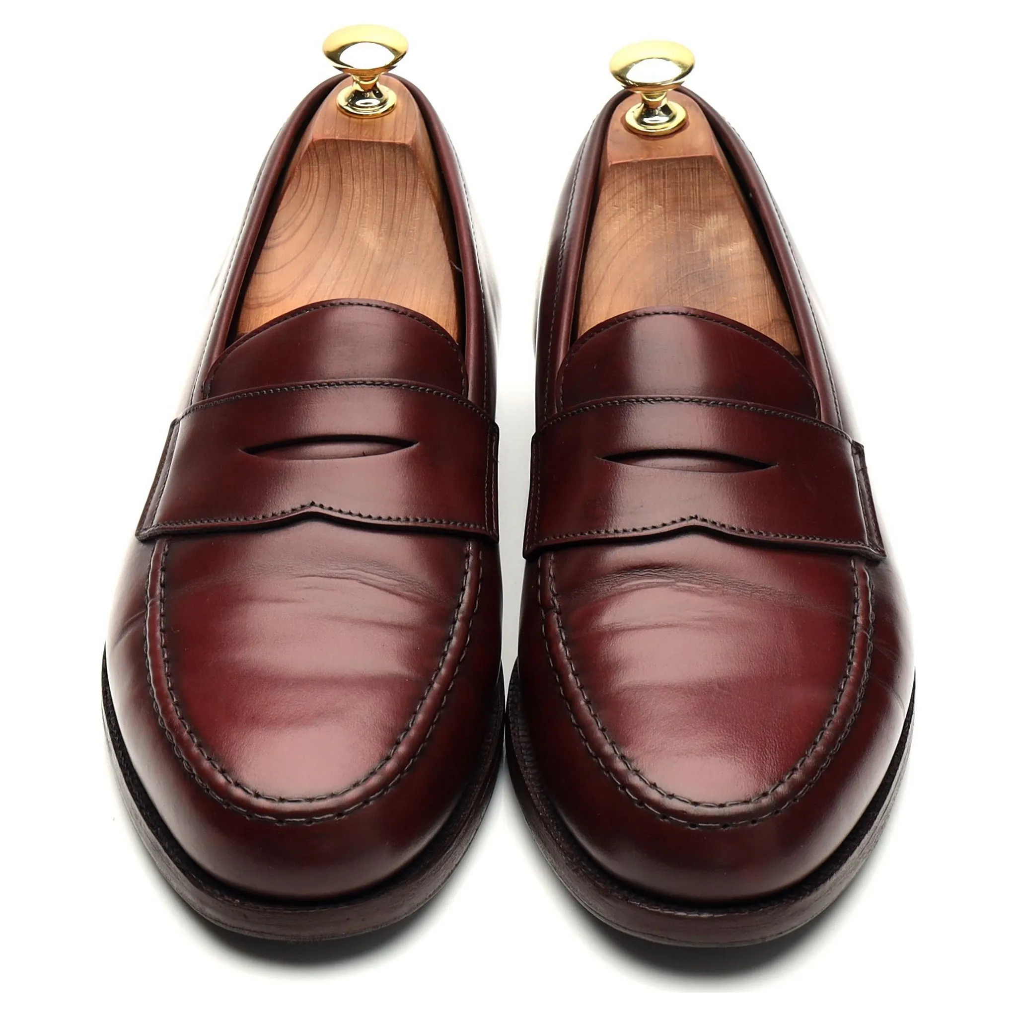 'Boston' Burgundy Leather Loafers UK 8 E