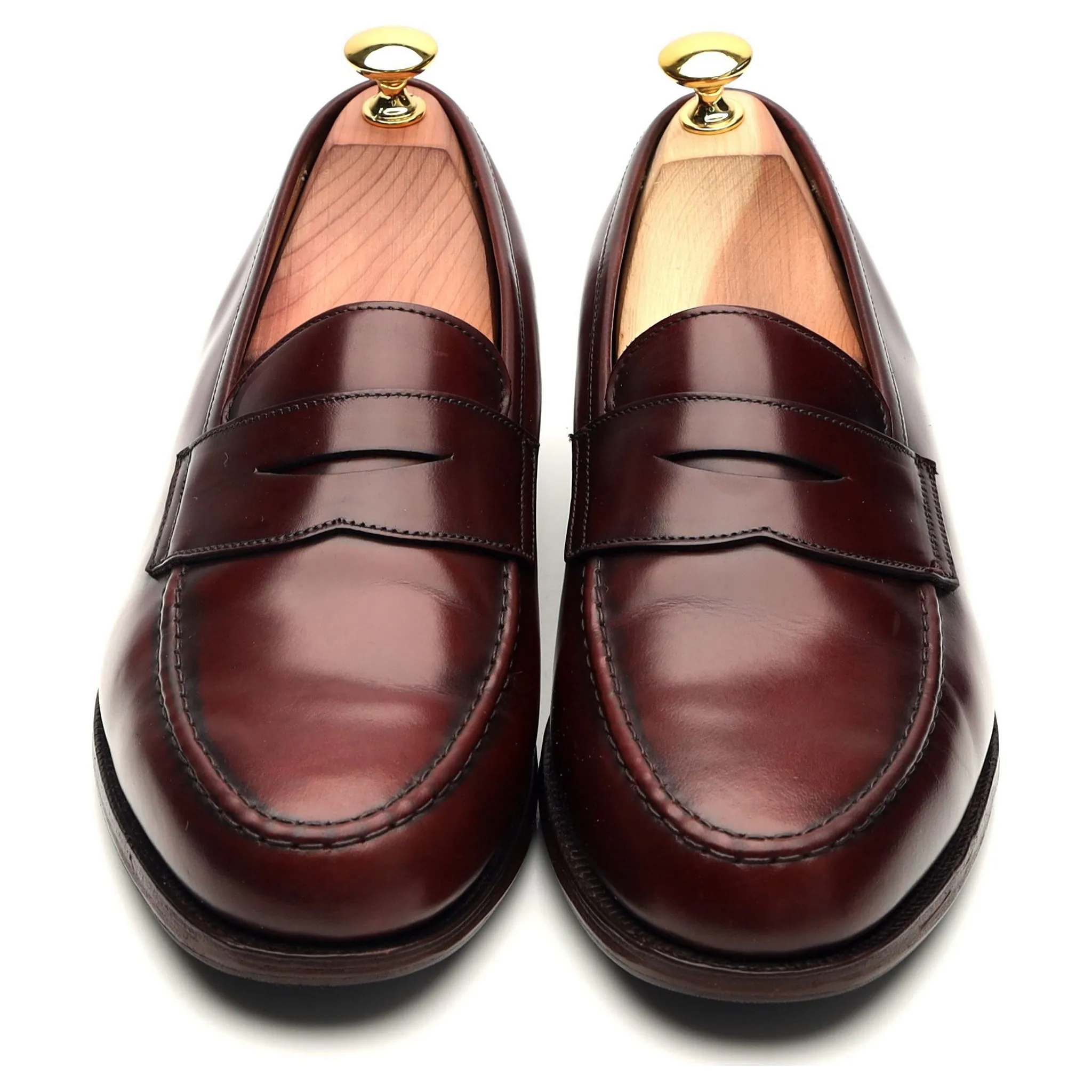'Boston' Burgundy Leather Loafers UK 8 E