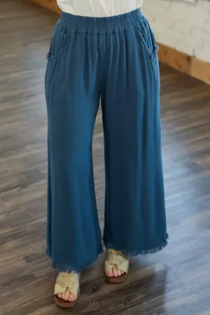 BRYNN LINEN BLEND CROPPED PANTS