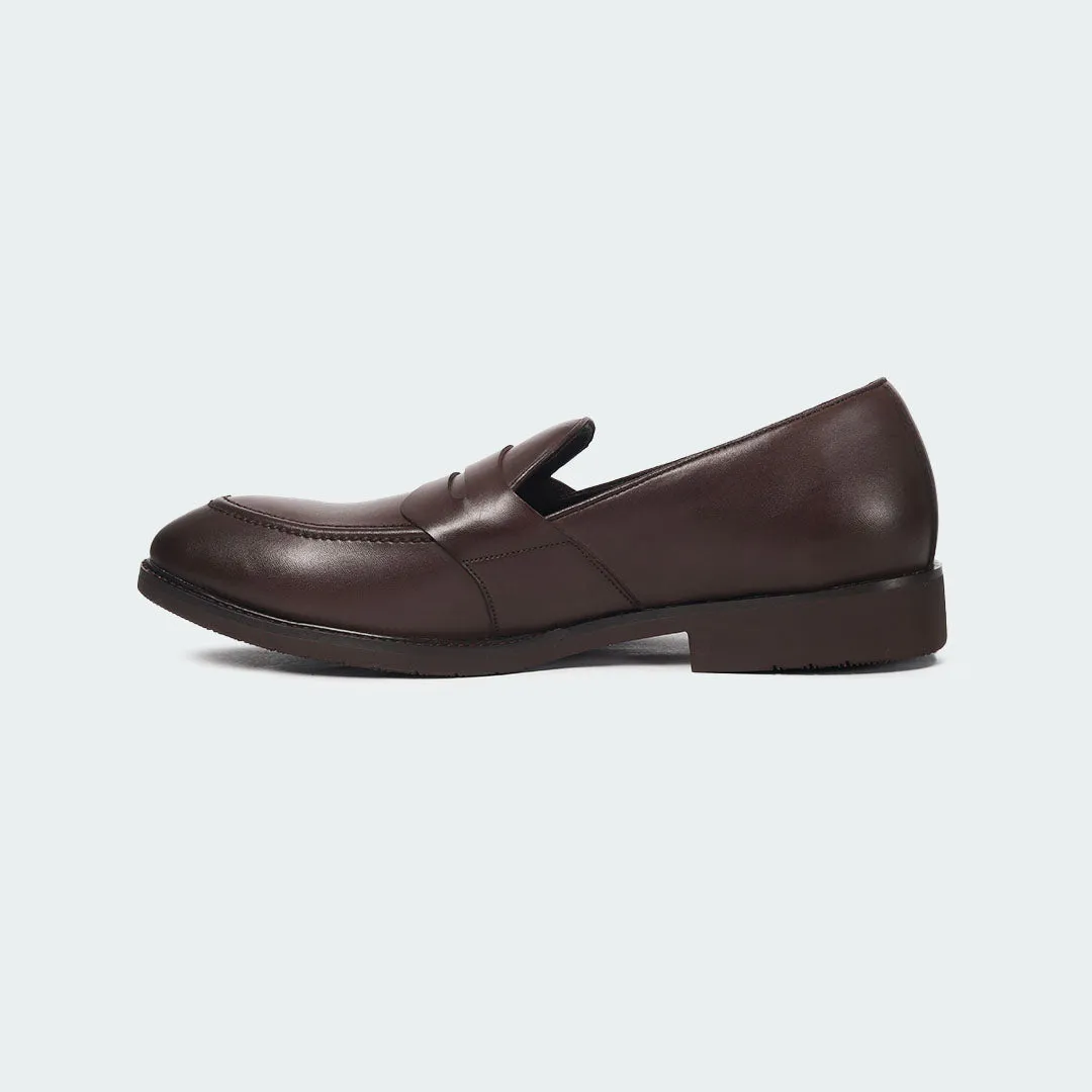 Caliber Shoes Coffee Penny Formal Shoes for Men (Y543C)