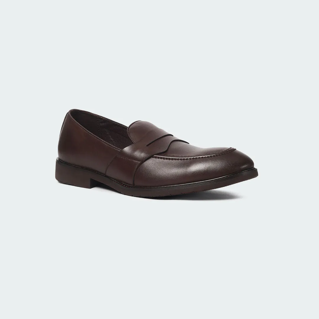 Caliber Shoes Coffee Penny Formal Shoes for Men (Y543C)