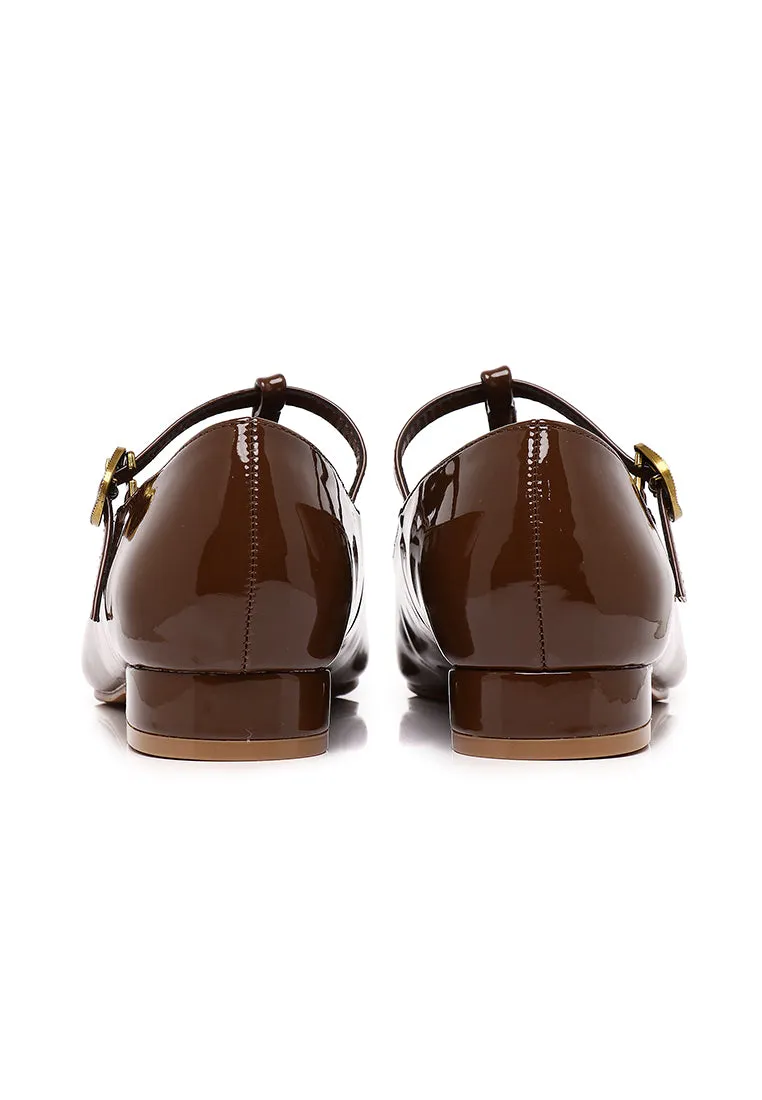 Callie Square Toe Mary Janes (Brown)