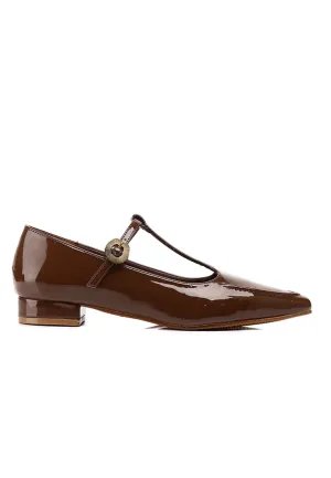 Callie Square Toe Mary Janes (Brown)
