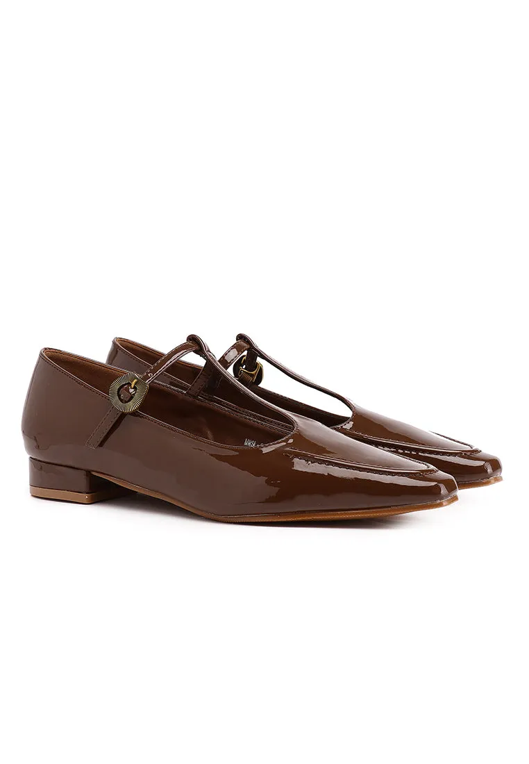 Callie Square Toe Mary Janes (Brown)