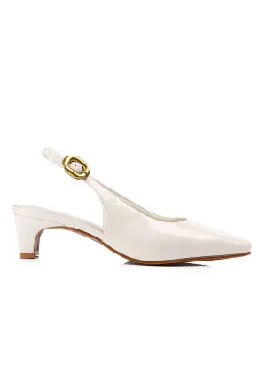 Carmen Square Toe Pumps Heels (Beige)