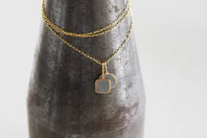 Casual Double gold and concrete pendents