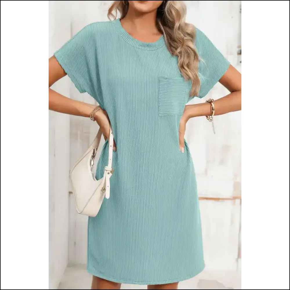 Chic Blue Ribbed Dress: Pocketful of Awesome ! 💙 Needful Things