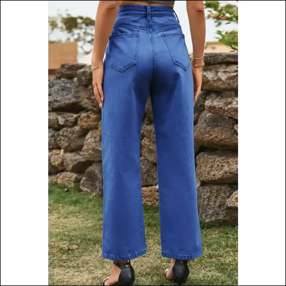 Chic High Waist Ankle Slit Jeans: where Fashion Meets your Dark Side! 😈👖