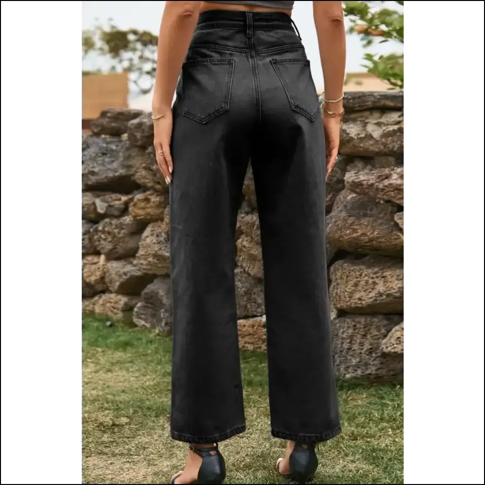 Chic High Waist Ankle Slit Jeans: where Fashion Meets your Dark Side! 😈👖