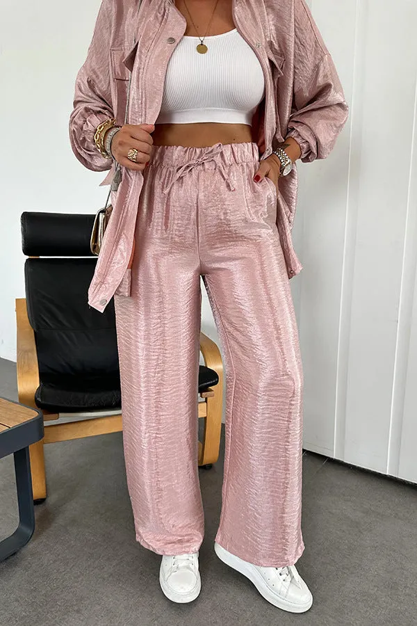 Chic Utility-Style Two-Piece Set with Jacket and Straight-Leg Pants