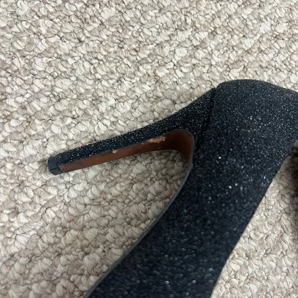 Coach Urban Caviar Black Leather Heels sparkly size 10