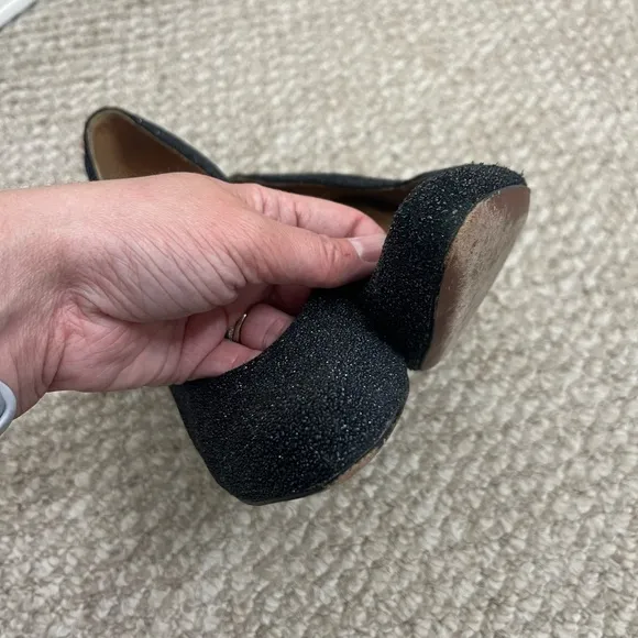 Coach Urban Caviar Black Leather Heels sparkly size 10