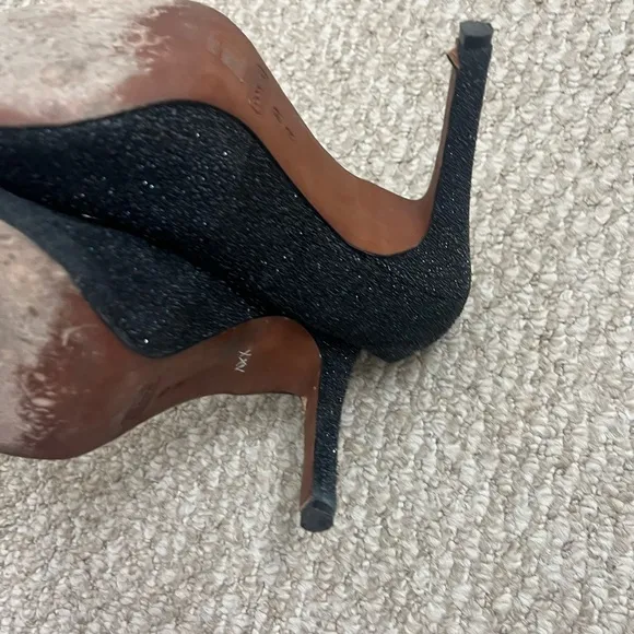 Coach Urban Caviar Black Leather Heels sparkly size 10
