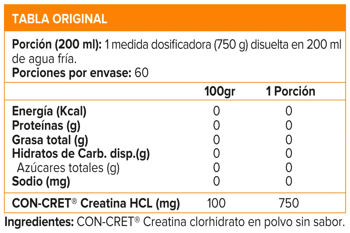 CON CRET CREATINE HCI 60 SERV, PS