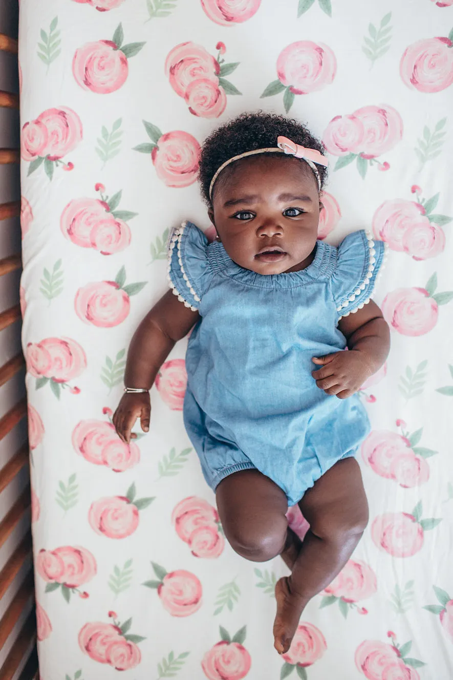 Copper Pearl Grace Fitted Crib Sheet