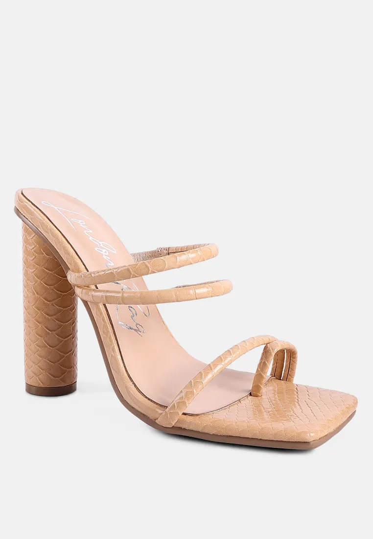 Dandelion High Block Heeled Croc Sandals By Ruw