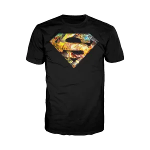 DC Comics Superman Logo Mural Official Men's T-shirt (Black)