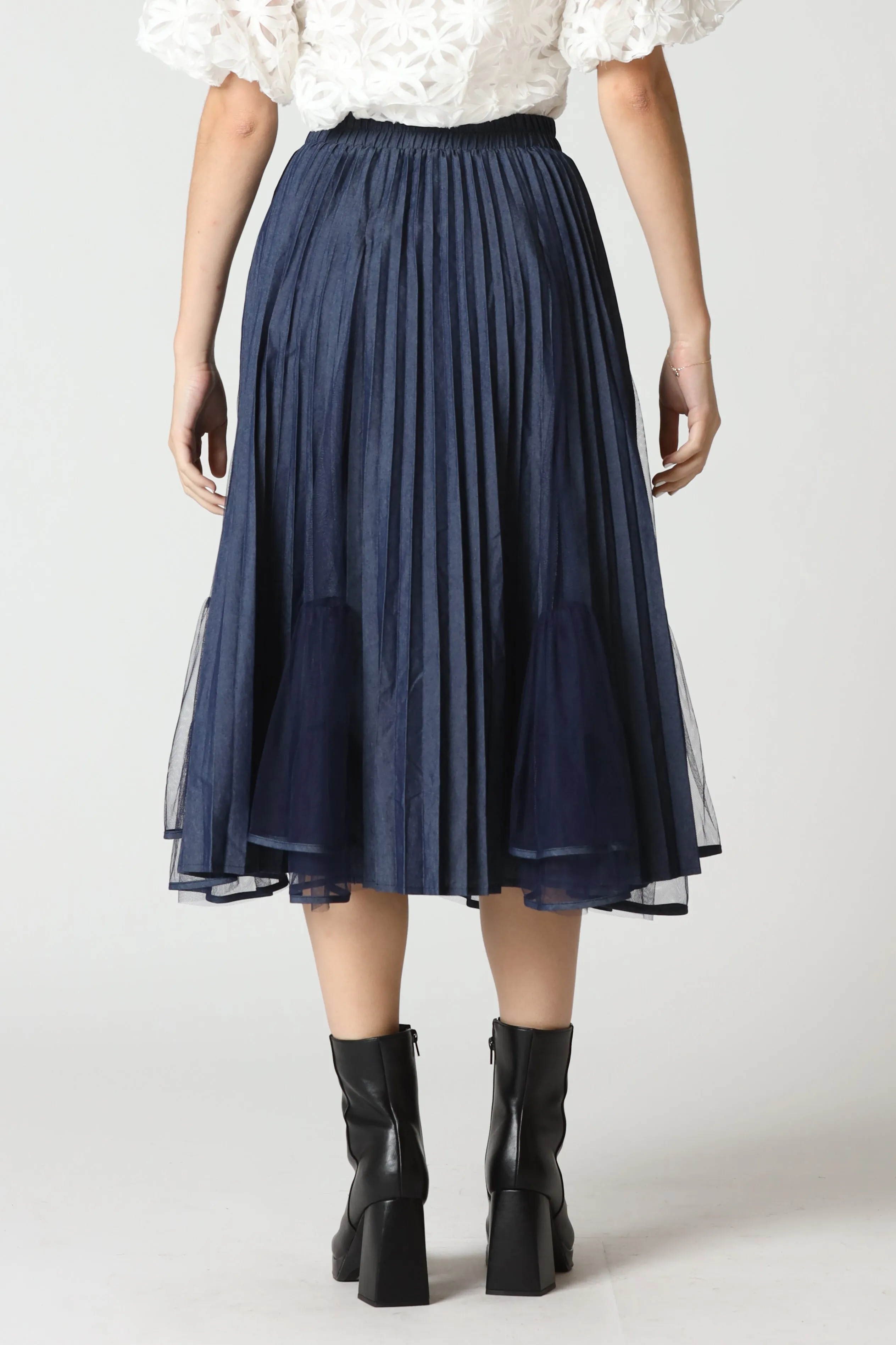 Denim Dream Pleated Skirt