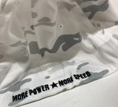 Detroit Muscle Flex Fit Hat Arctic Camo with Black Puff Logo