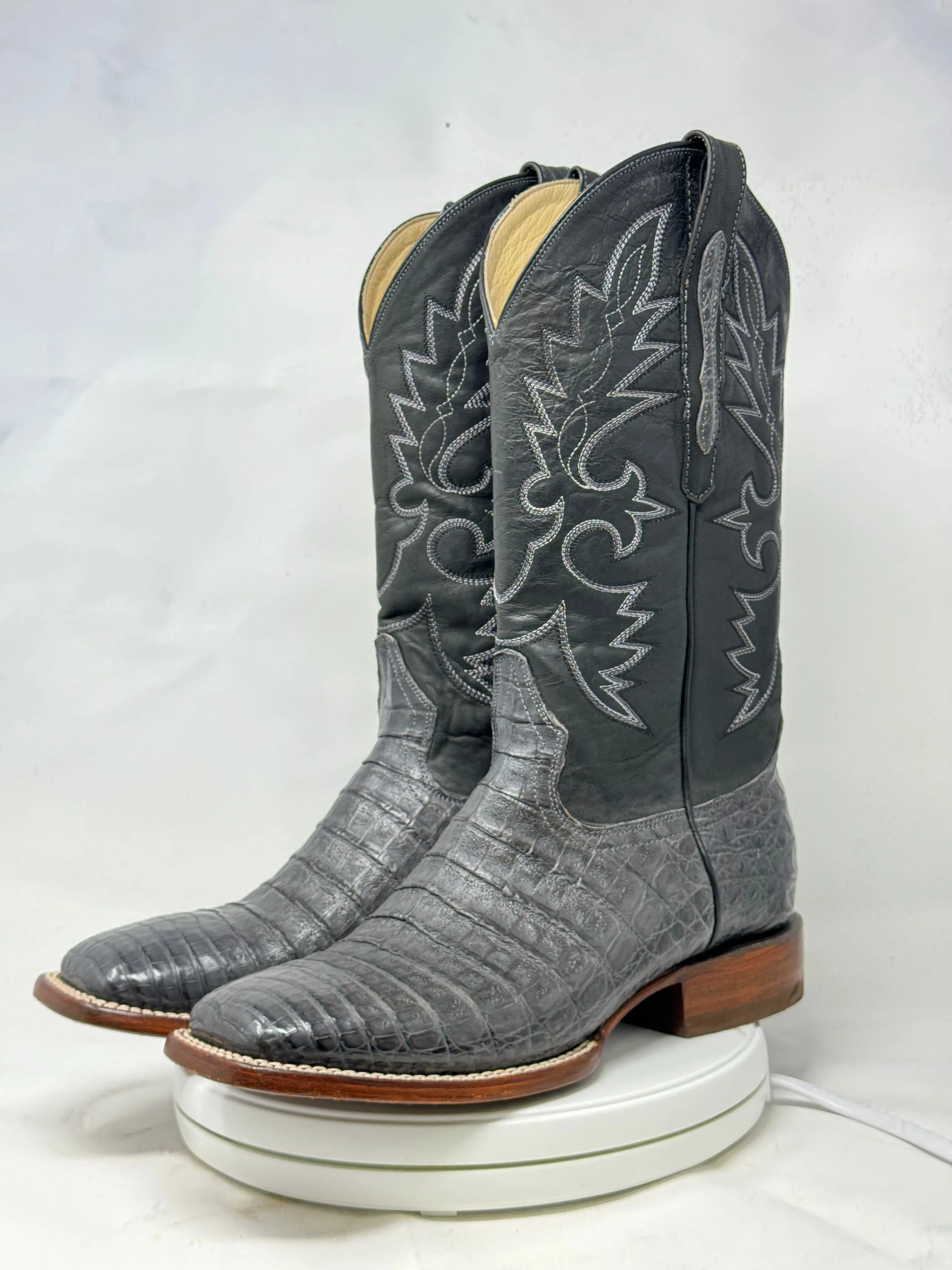 DJ2031 | Don Juan Boots Men's Caiman Belly Smoke Grey H Toe