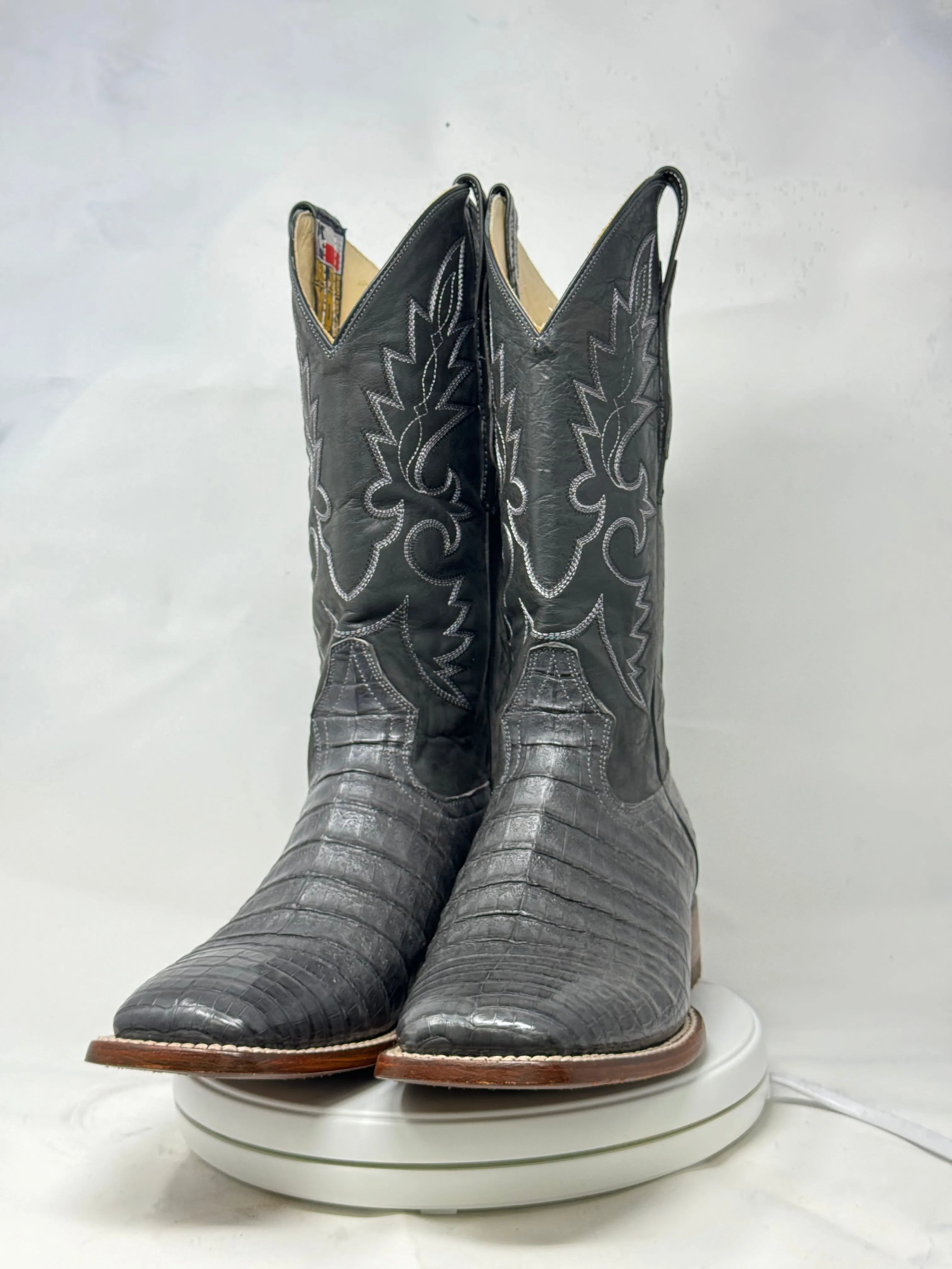 DJ2031 | Don Juan Boots Men's Caiman Belly Smoke Grey H Toe
