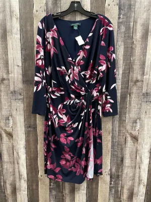Dress Casual Midi By Lauren By Ralph Lauren In Blue, Size: Xl