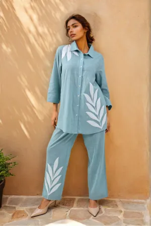 Easy Breezy Blue Linen Cotton Co-ord Set