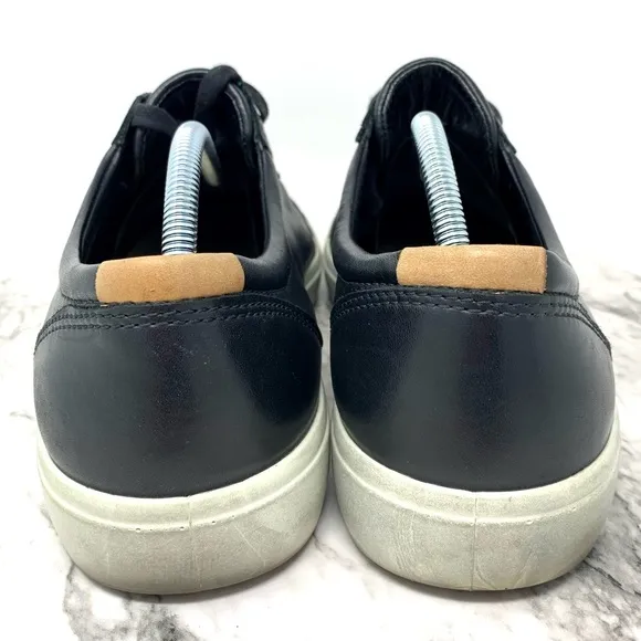 Ecco Soft 7 Lace Up Black Leather Comfort Sneaker 46/12-12.5 Mens Casual Classic