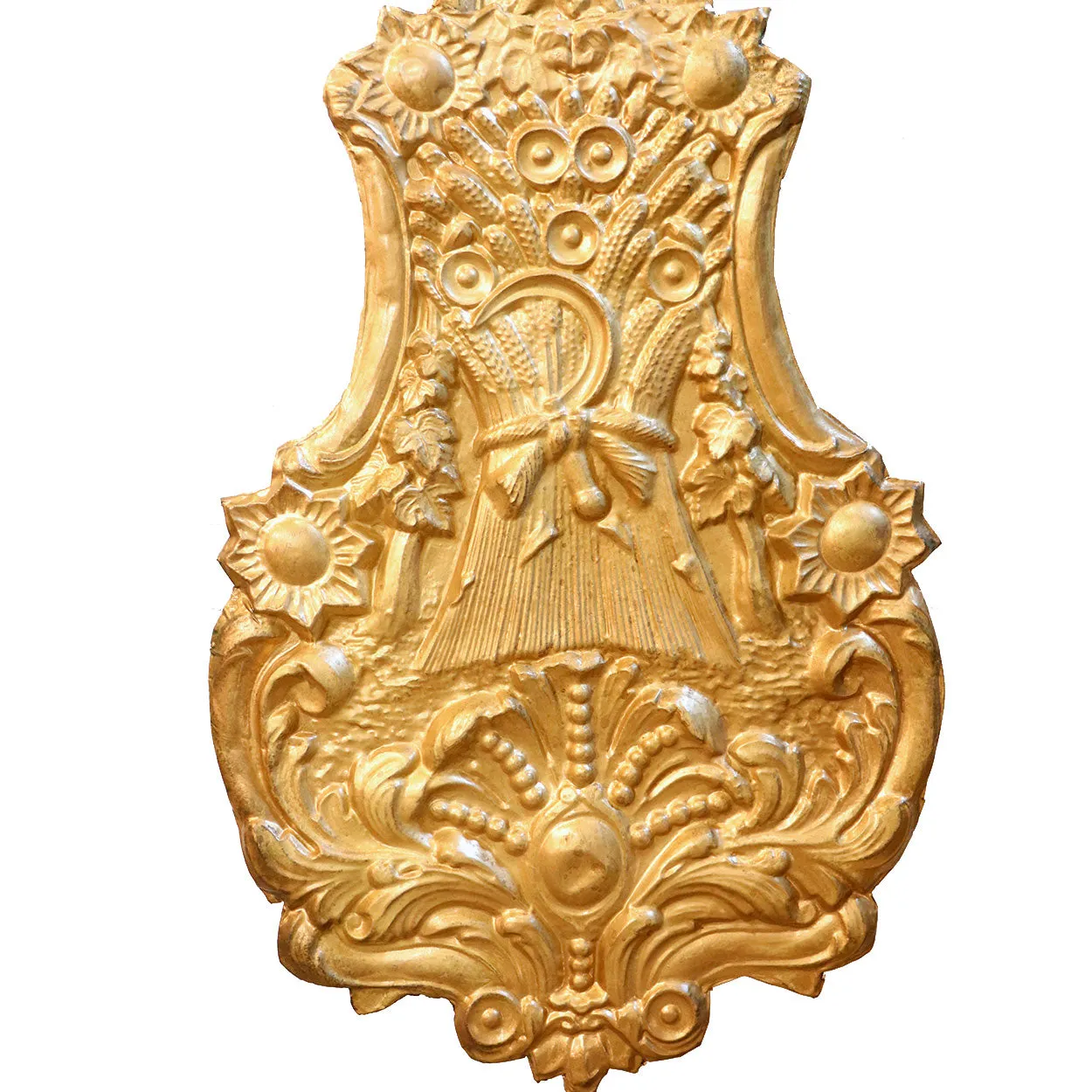 French Provincial Brass Repousse Morbier Hanging Wall Clock
