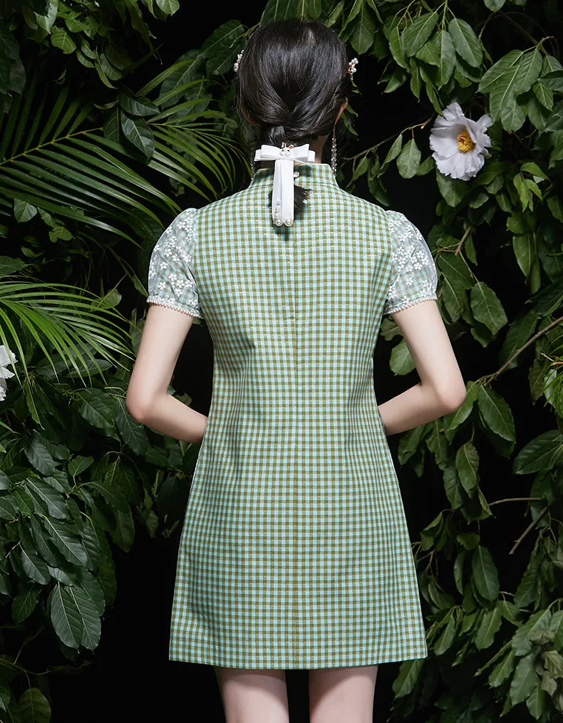 Green Digital Qipao Cheongsam