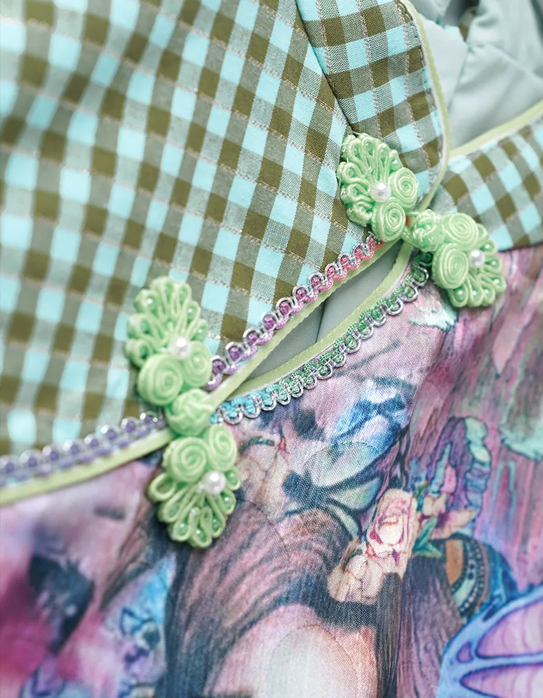 Green Digital Qipao Cheongsam