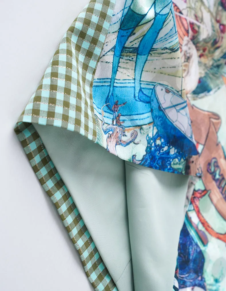 Green Digital Qipao Cheongsam