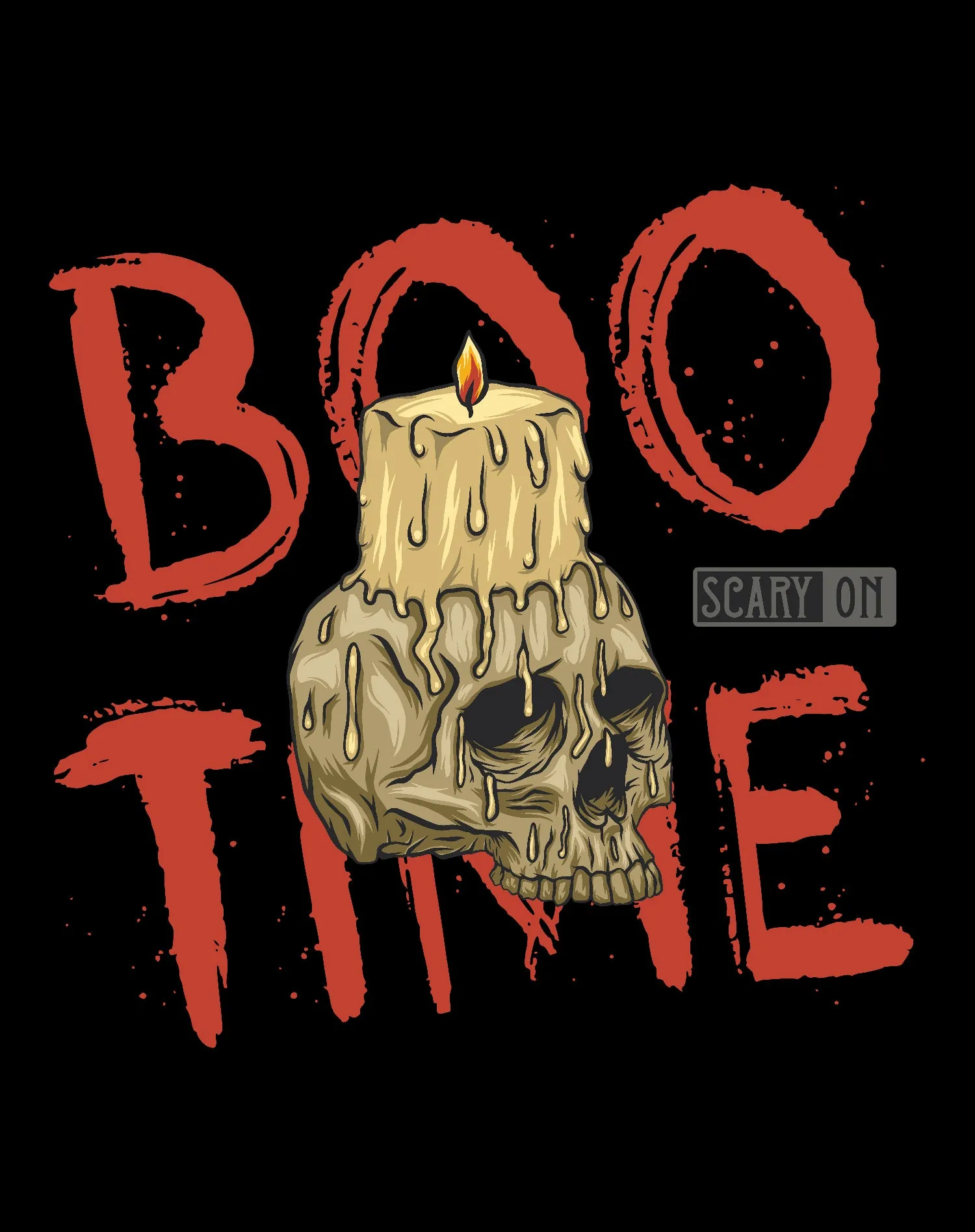Halloween Horror Boo Time Skull Candle Scary Retro 80s Official Men's T-shirt