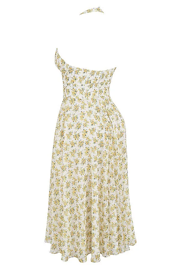 Halter Midi Dress | Flowy Silhouette | Floral Charm