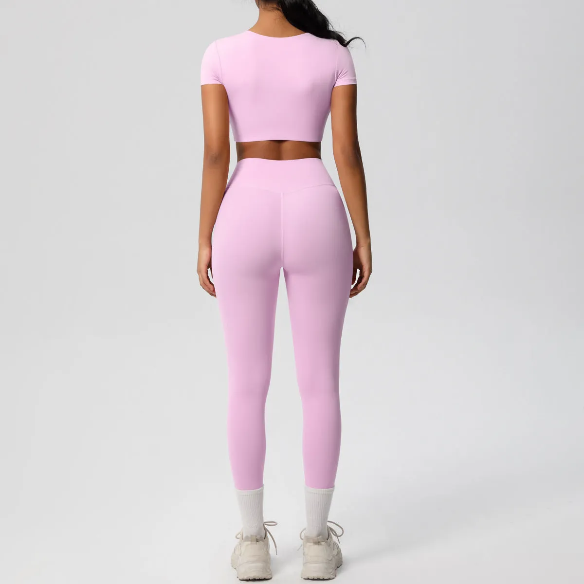 High-Performance Short Sleeve Yoga and Fitness Two-Piece Set