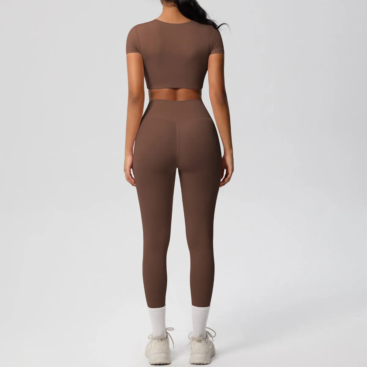 High-Performance Short Sleeve Yoga and Fitness Two-Piece Set