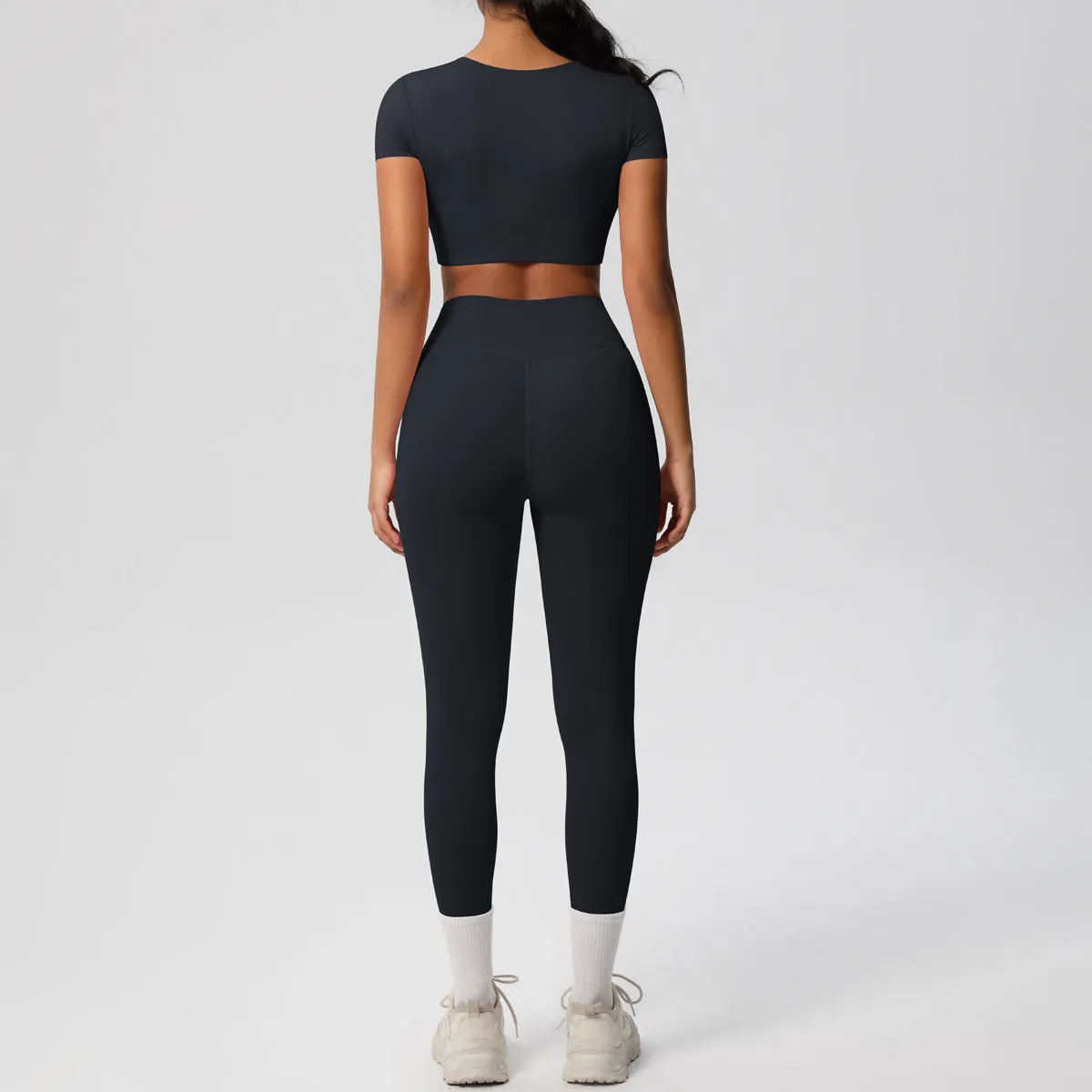 High-Performance Short Sleeve Yoga and Fitness Two-Piece Set