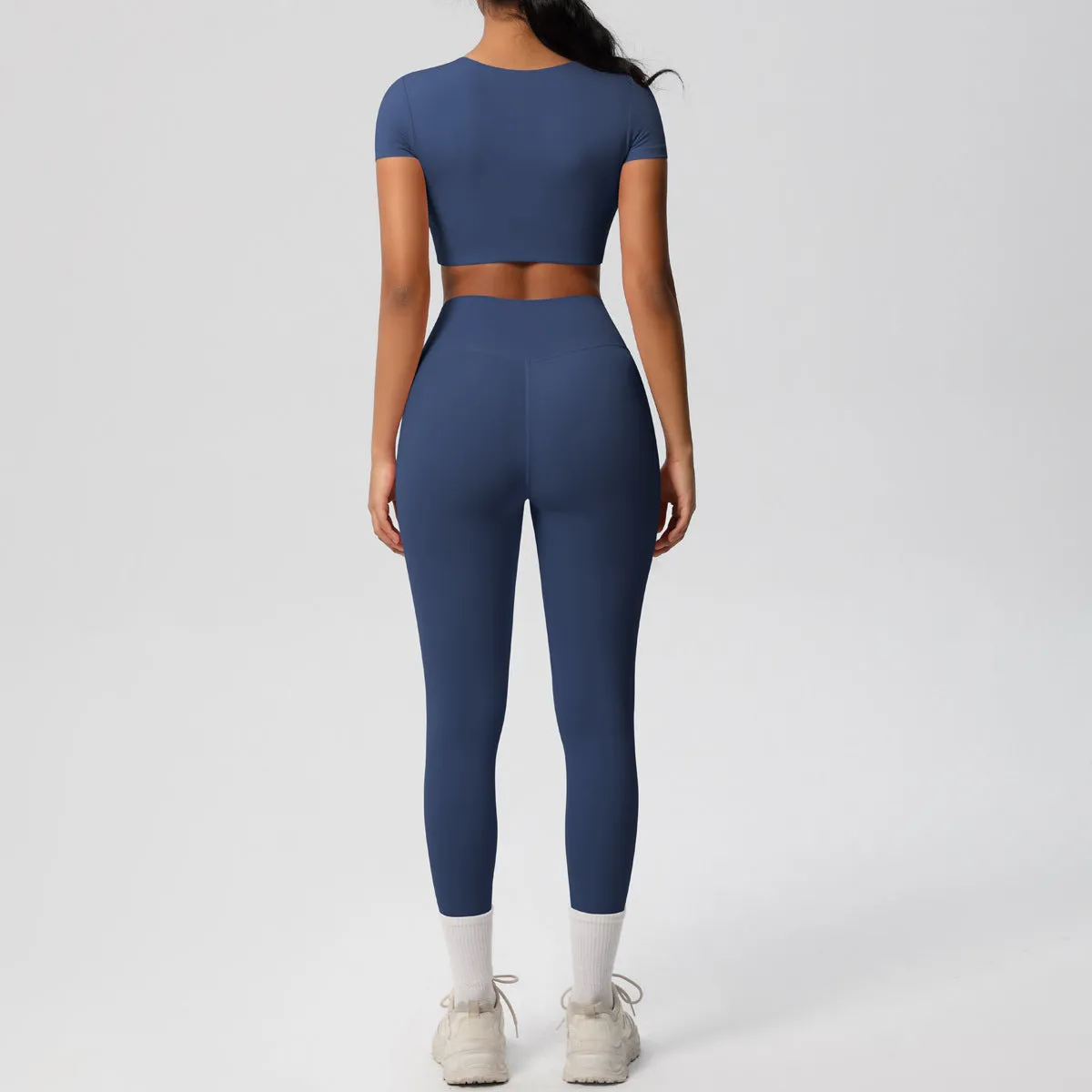 High-Performance Short Sleeve Yoga and Fitness Two-Piece Set